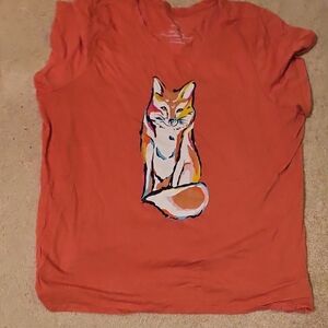 Orange Fox Graphic T-Shirt